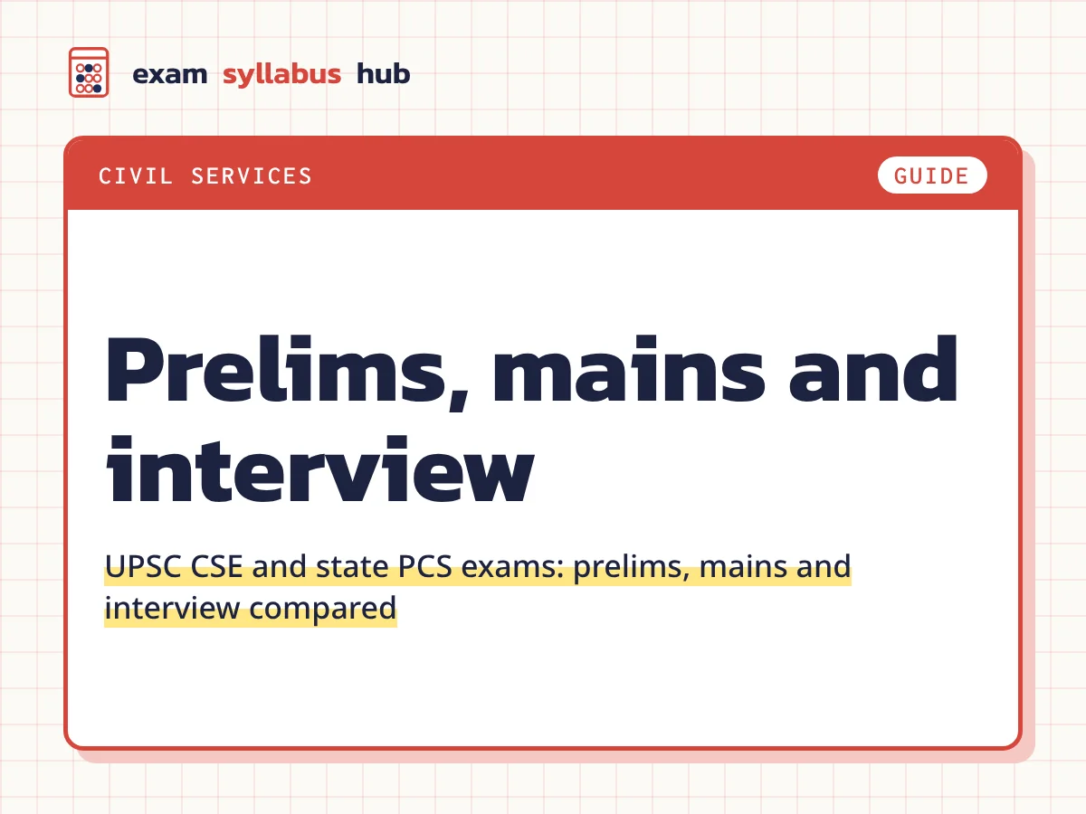 Prelims, mains and interview