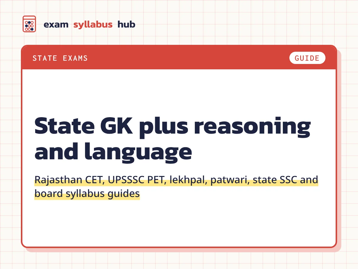 State GK plus reasoning and language